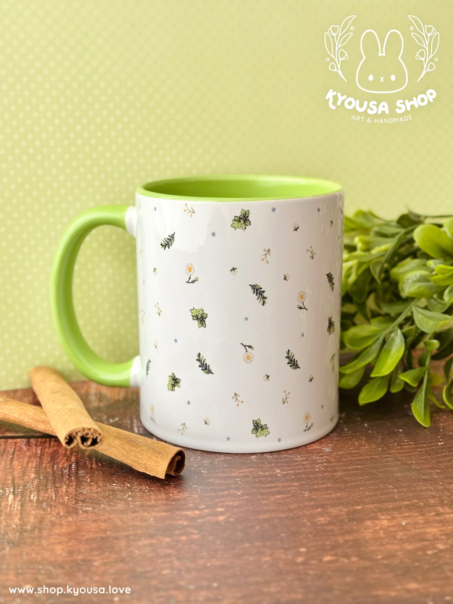 Bunny Greens Mug: Ceramic Cup