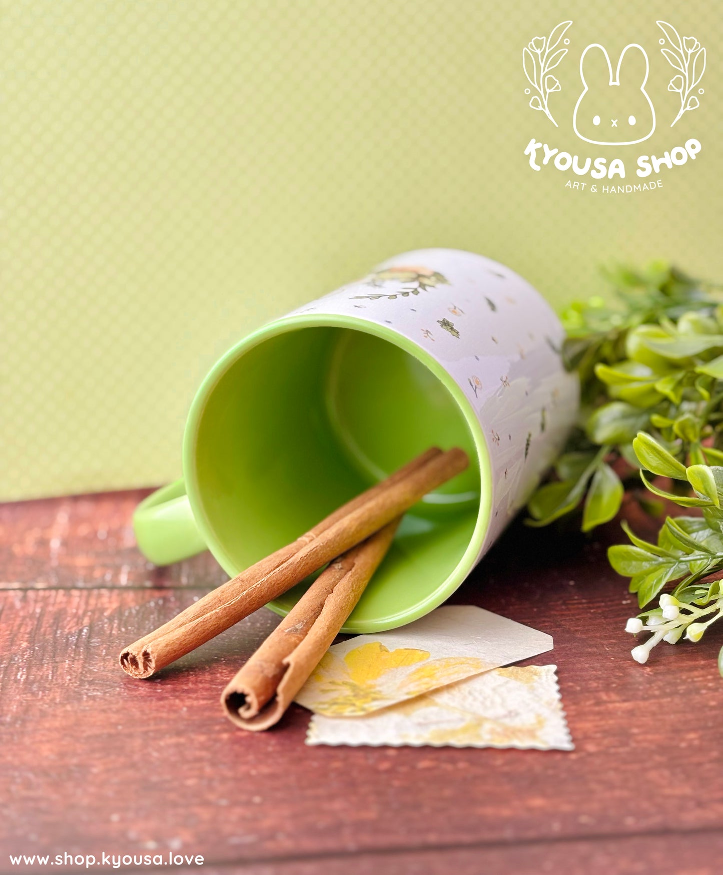 Bunny Greens Mug: Ceramic Cup