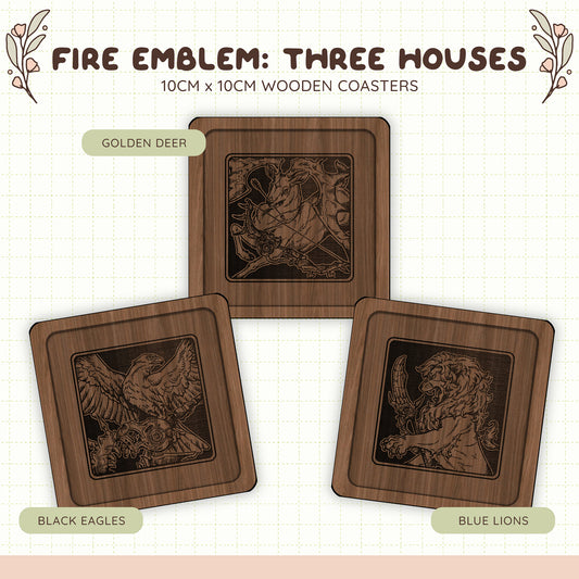 Three Houses by Arclup: Wooden Coasters