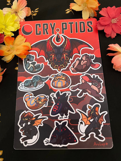 Cryptids by Arclup: Crying Cryptids Sticker Sheet
