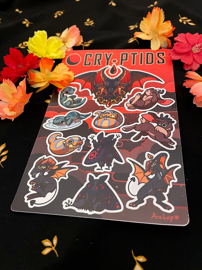 Cryptids by Arclup: Crying Cryptids Sticker Sheet