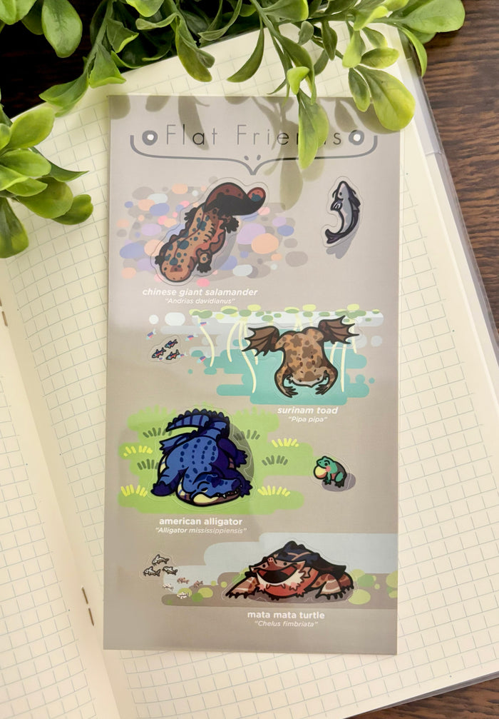 Flat Friends by Arclup: Clear Sticker Sheet