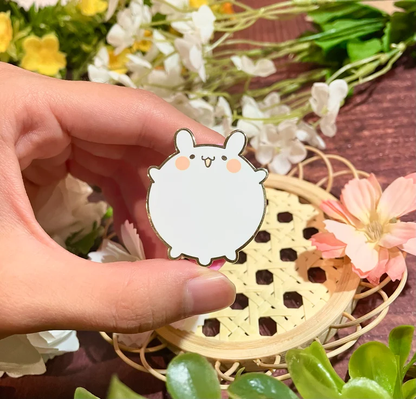 Round Bunny Friend: Enamel Pin