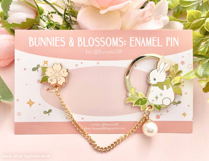 Bunnies & Blossoms: Linked Chain Enamel Pin