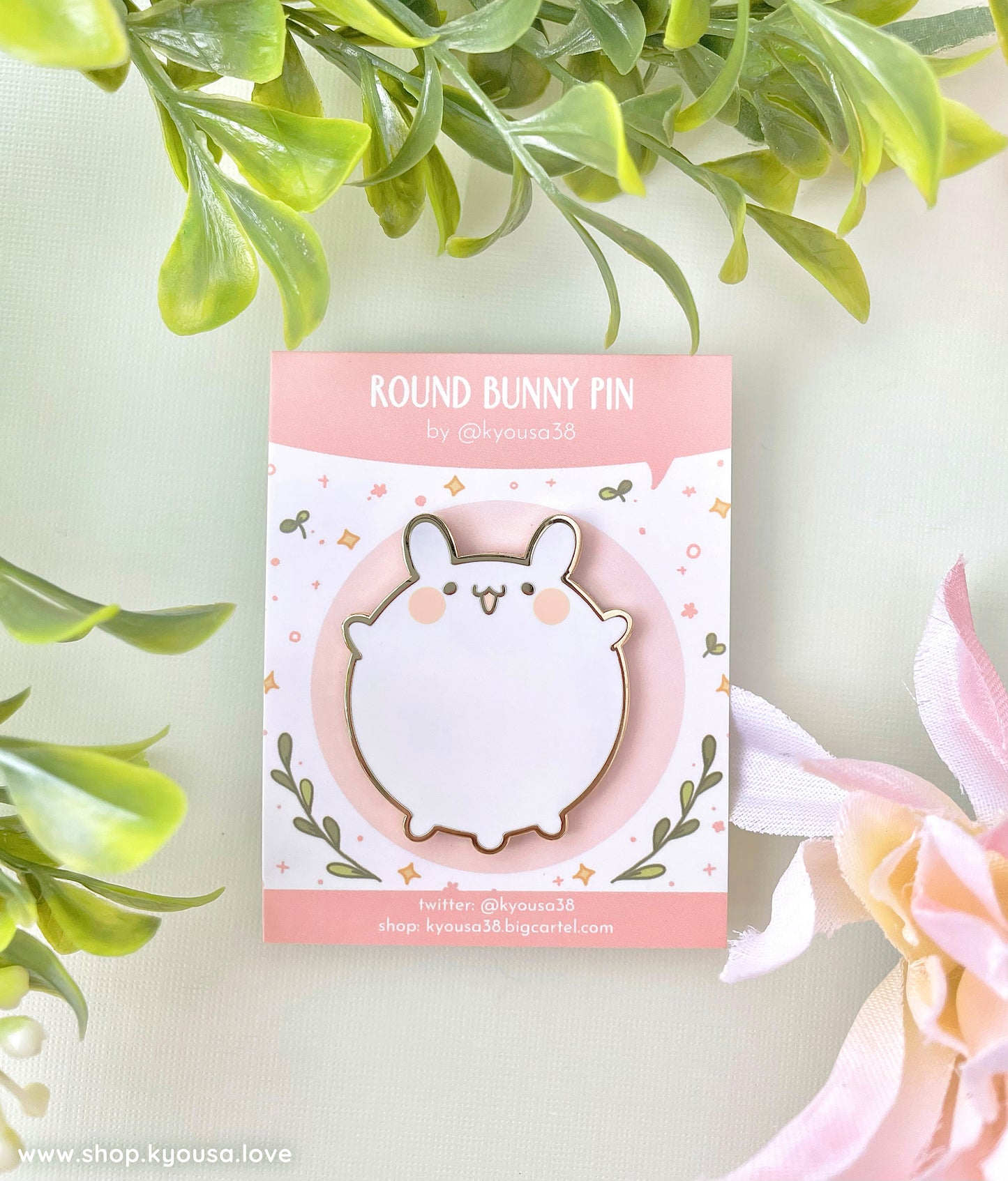 Round Bunny Friend: Enamel Pin