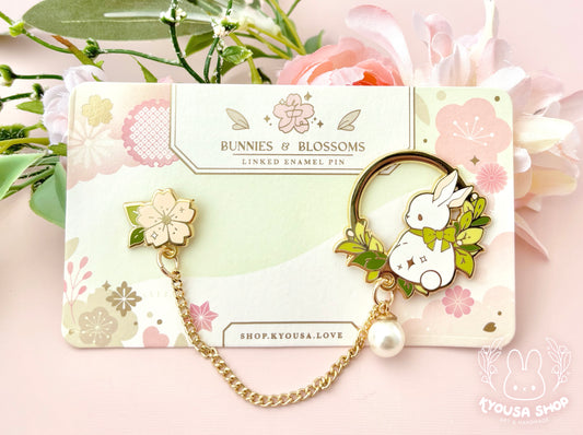 Bunnies & Blossoms: Linked Chain Enamel Pin