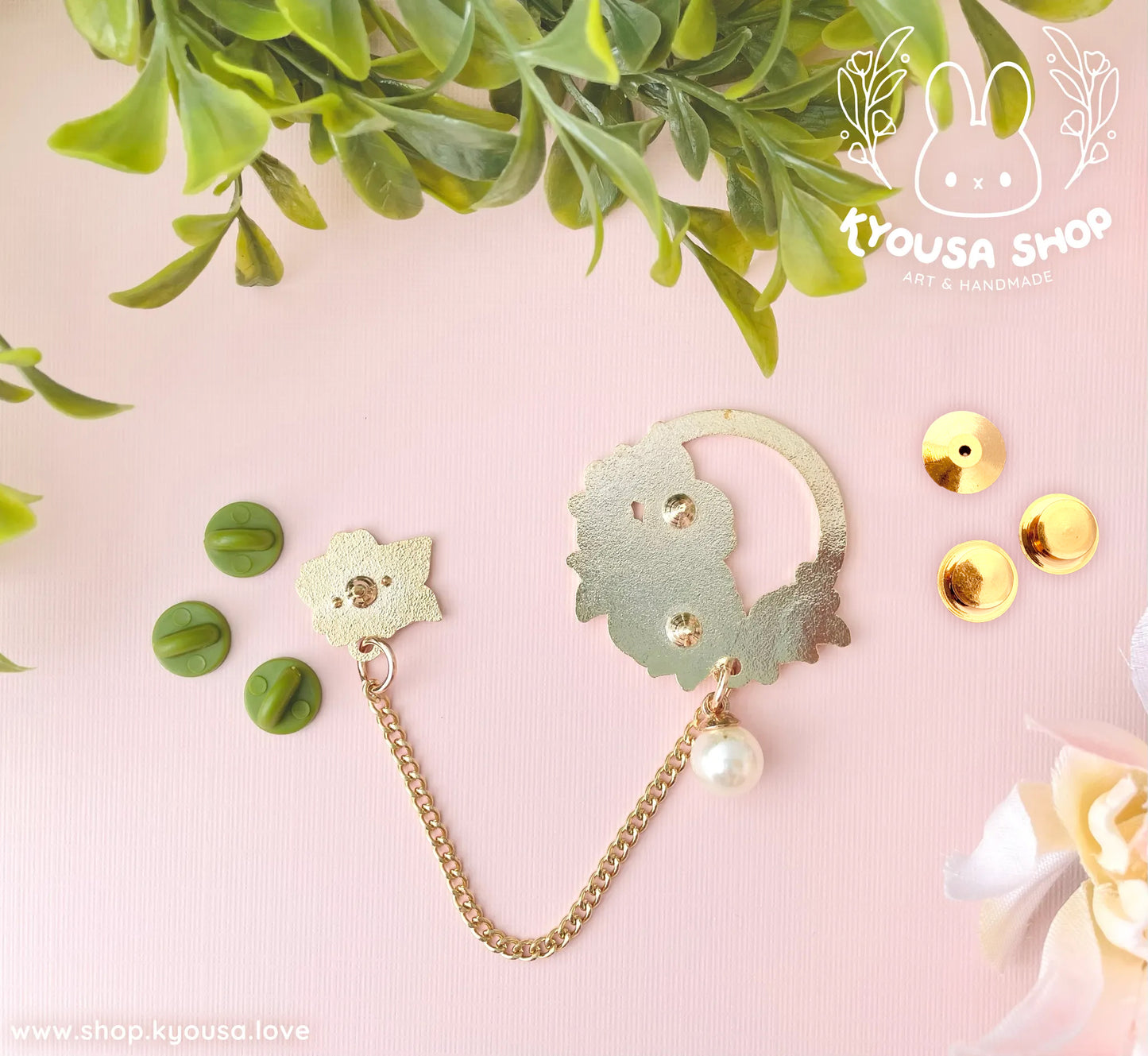 Bunnies & Blossoms: Linked Chain Enamel Pin