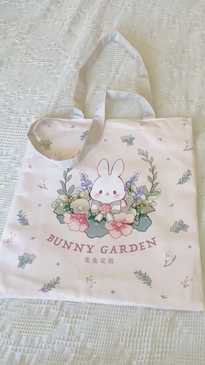 Bunny Greens Tote: Lined Canvas Bag